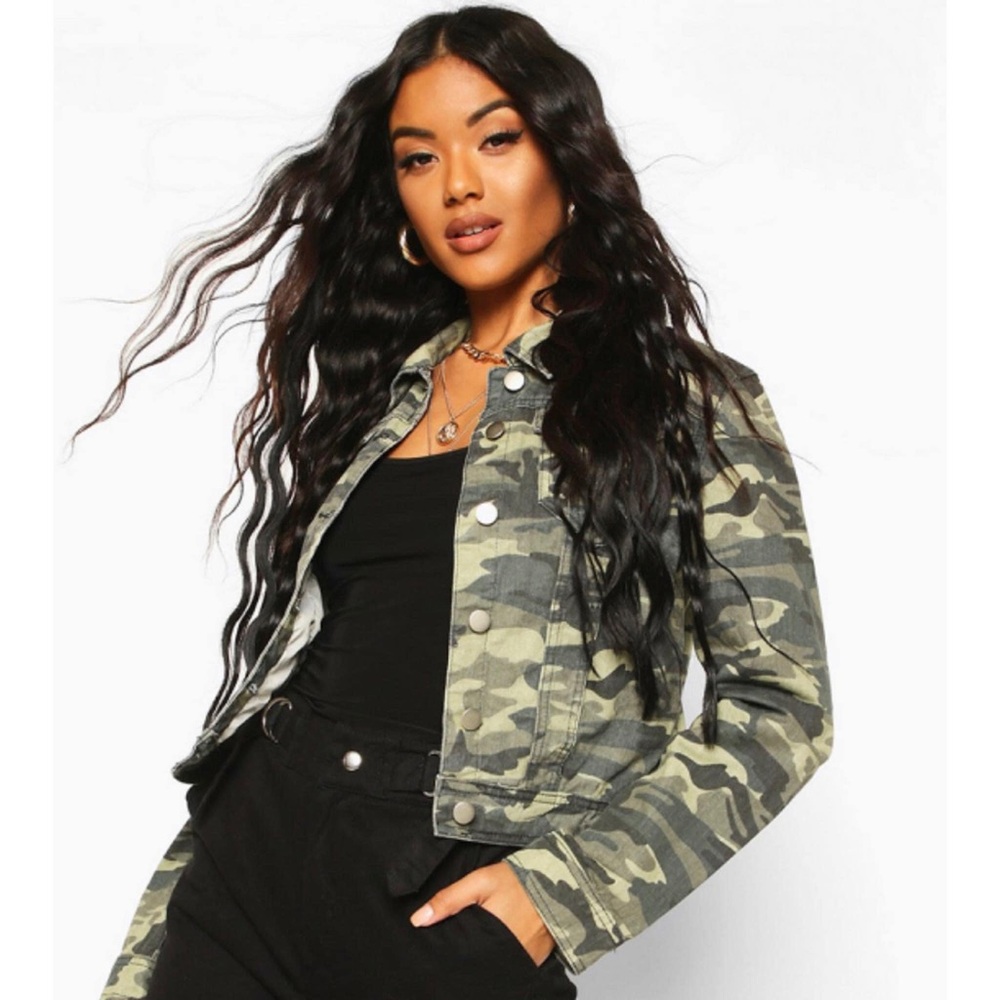 NWT camo Jean jacket selling from closed boutique